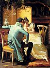 Pio Ricci Canvas Paintings - Elegant Couples In Interiors (Pic 1)